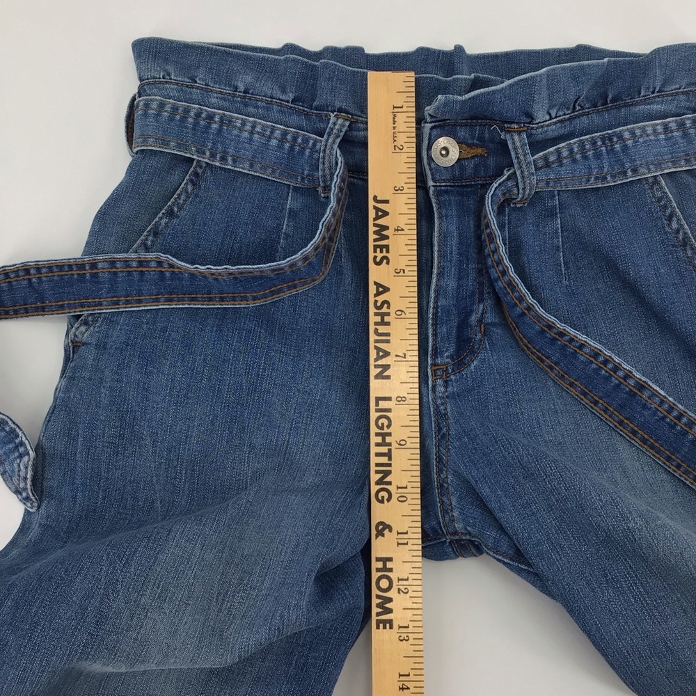 Chaps High Rise Paper Bag Waist Tie Front Cuffed Jeans Size 4/27 - Picture 7 of 16